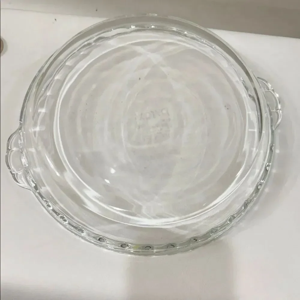 Pyrex Clear Glass Pie Dish 229 H11 9.5 inches 24 cm Made USA Oven Microwave